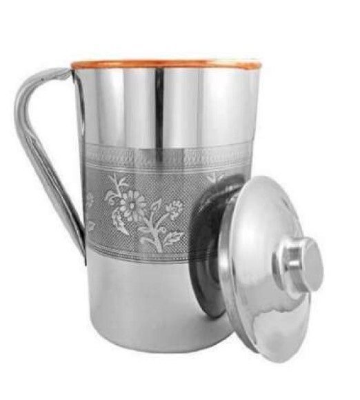 Stylish Copper Jug - High-quality Copper, Sleek Cylindrical Design, Elegant Reddish-brown Hue | Natural Antimicrobial Properties, Versatile Storage Solution