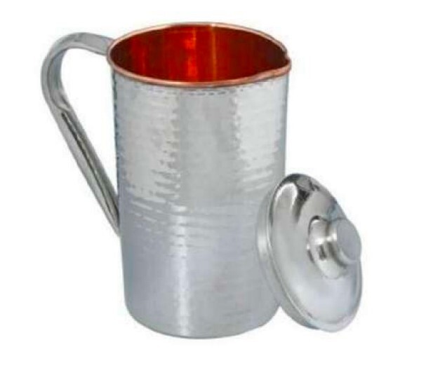 Stylish Copper Jug - High-quality Copper, Sleek Cylindrical Design, Elegant Reddish-brown Hue | Natural Antimicrobial Properties, Versatile Storage Solution