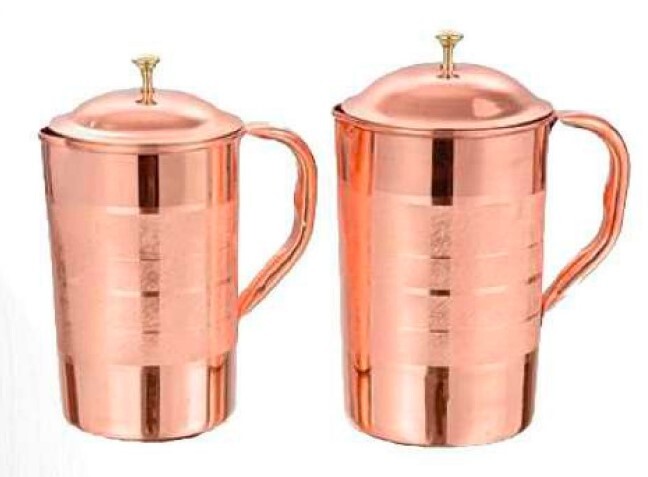 Stylish Copper Jug - High-quality Copper, Sleek Cylindrical Design, Elegant Reddish-brown Hue | Natural Antimicrobial Properties, Versatile Storage Solution