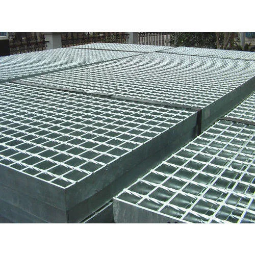 GI Grating - Iron, Customized Size, Silver Color | Powder Coated Surface, Suitable for Domestic, Commercial & Industrial Use