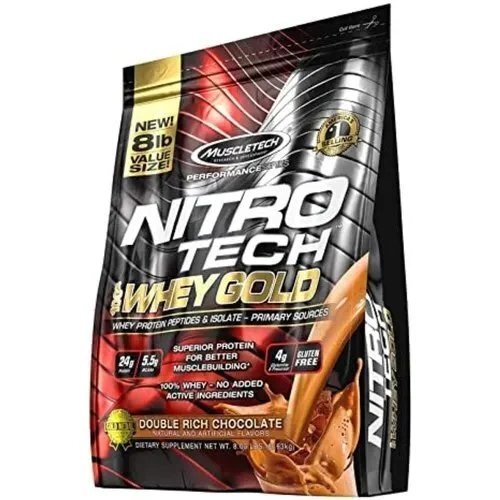 Muscletech Nitrotech 100% व्हे गोल्ड व्हे प्रोटीन पाउडर डबल रिच चॉकलेट सूखी और ठंडी जगह पर रखें