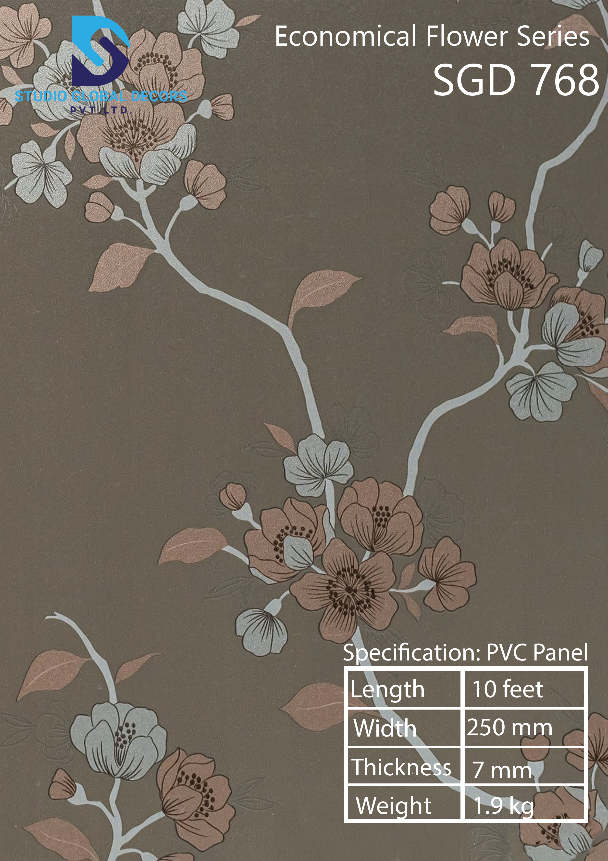 Flower Pvc Wall Panel - Color: Having More Than 50 Colors