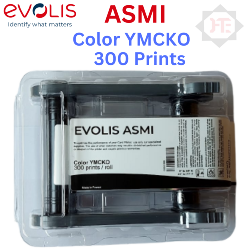Evolis ASMI Original फुल पैनल रंगीन रिबन YMCKO 300 इमेजेज आईडी कार्ड प्रिंटर के लिए