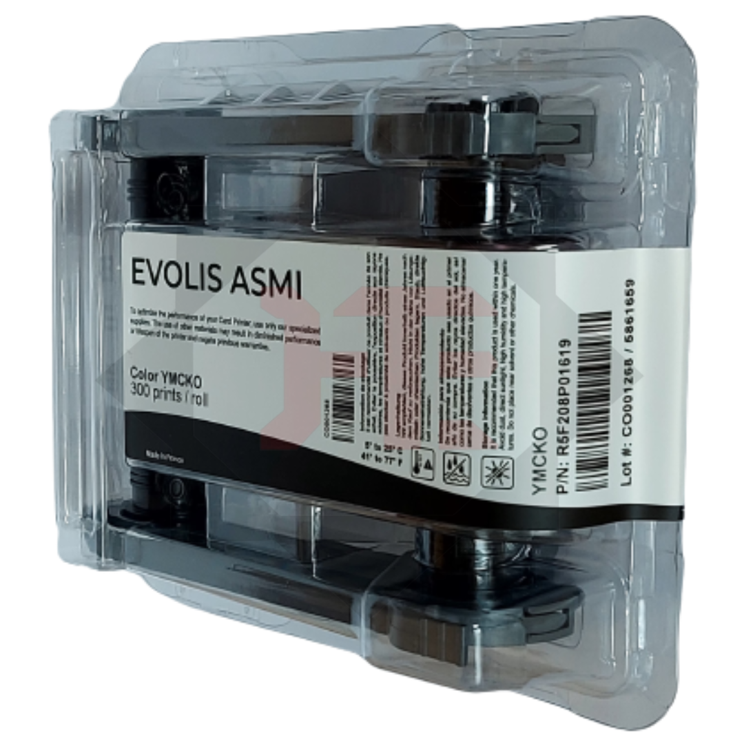 Evolis Asmi Original Full Panel Colour Ribbon Ymcko 300 Images For Id Card Printer