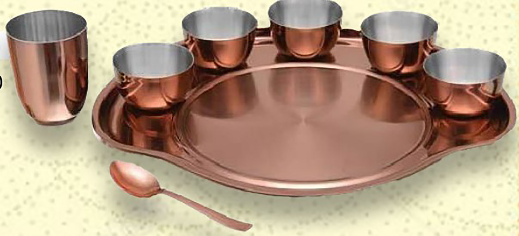 Sovereign Thali Set (9pcs) - Stainless Steel, Single Wall Hammer Design | Dishwasher Safe, Induction Friendly, Customizable Options Available