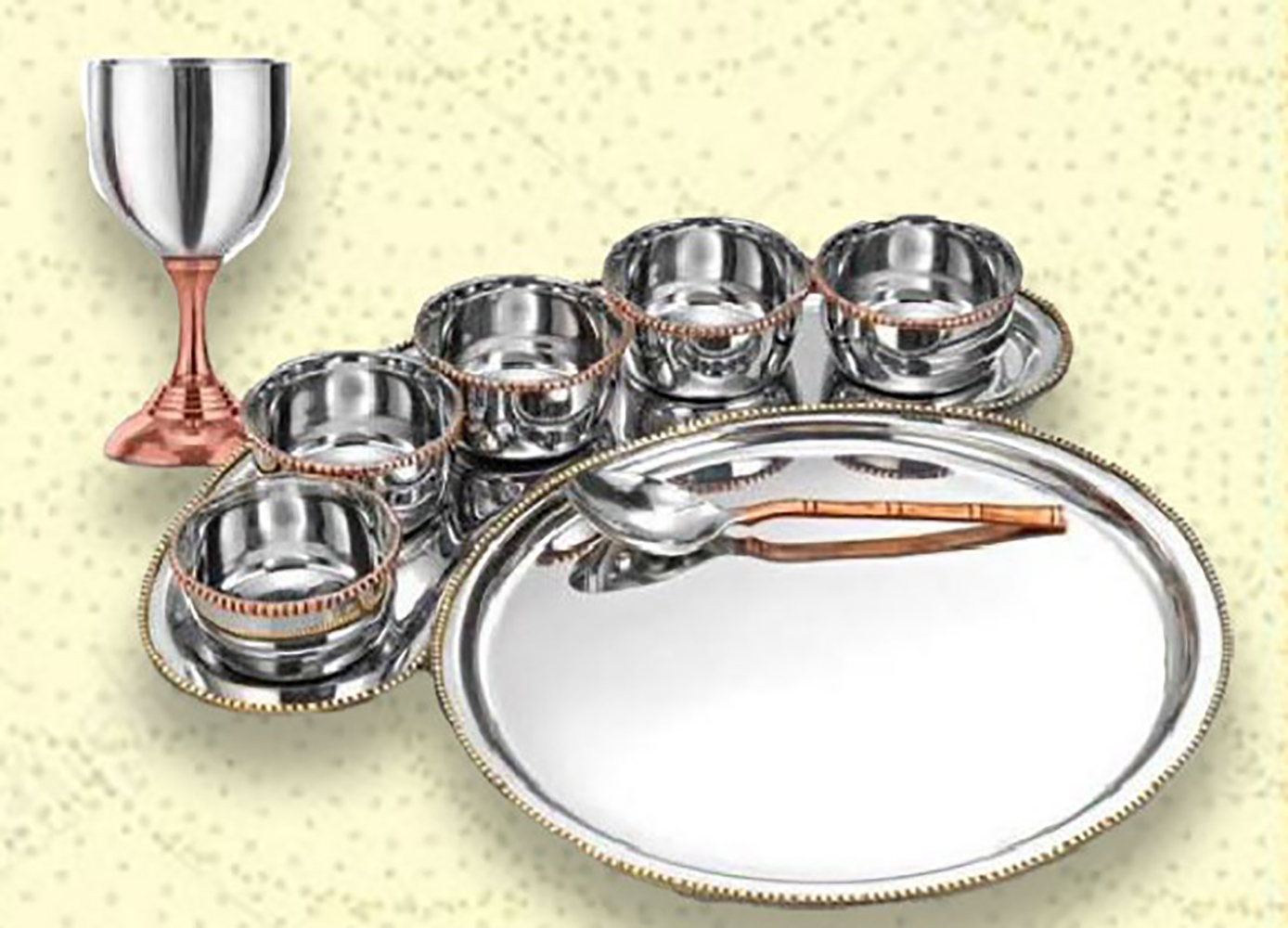 Thali Set (18 Pcs Set) - Stainless Steel, Ideal For Dining And Pooja | Dishwasher Safe, Induction Friendly, Versatile Use