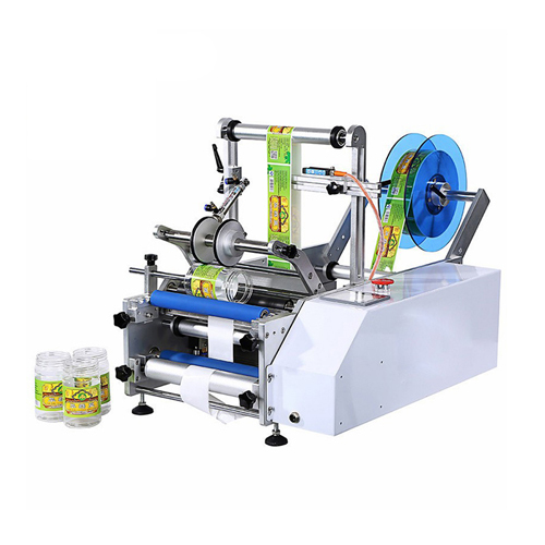 White Vk-t801 Semi Automatic Round Bottle Labeling Machine