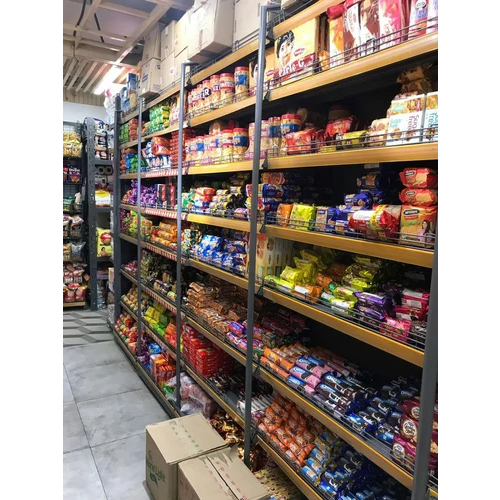 MS Display Rack - Steel, Different Size Variations, Matte Black | Powder Coated Finish, Ideal for Industrial and Supermarket Use