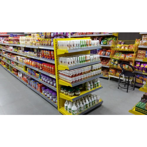 Yellow Super Market Grocery Display Rack