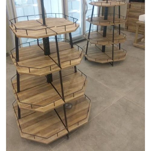 Brown Wooden Display Racks For Shop