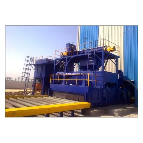 Airless Tunnel Type Shot Blasting Machine - 120 HP Power, 24 MT/Day Capacity, 4 Blast Wheels | Automatic Operation, Coated Surface Finish, Blue Color, 1 Year Warranty