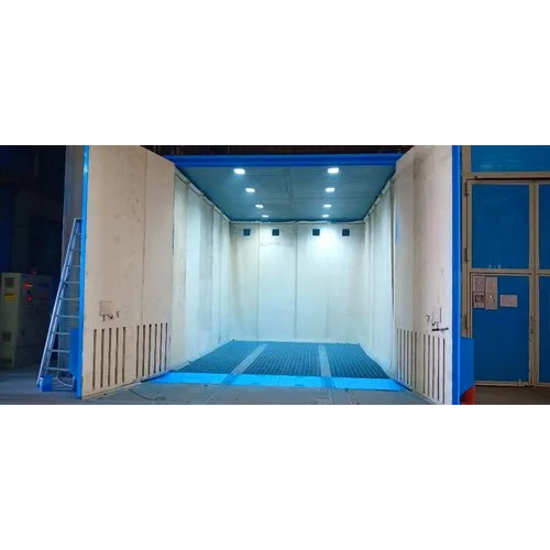 Grit Blast Room - Steel Panel Build, Blue & White Coated Finish | Automatic Operation, 1-Year Warranty, Custom Designed Solutions