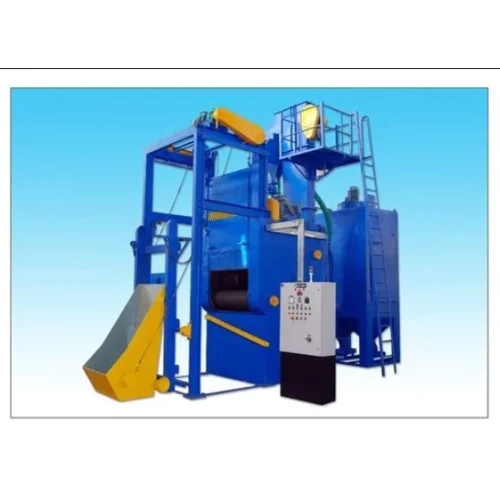 Tumblast Shot Blasting Machine - Semi-Automatic, 5-15 Ton/Day Capacity | Blue Coated, Efficient Dust Collector, Forging Items Processing