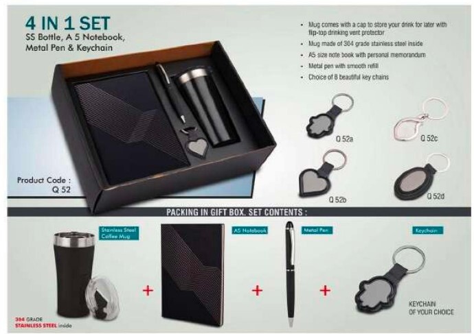 Ecocork Diary & Bottle Set - Color: Black
