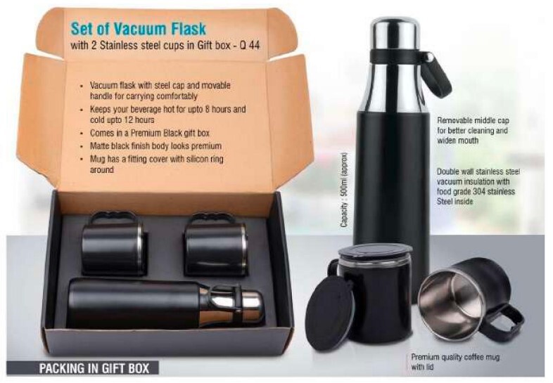 Ecocork Diary & Bottle Set - Color: Black