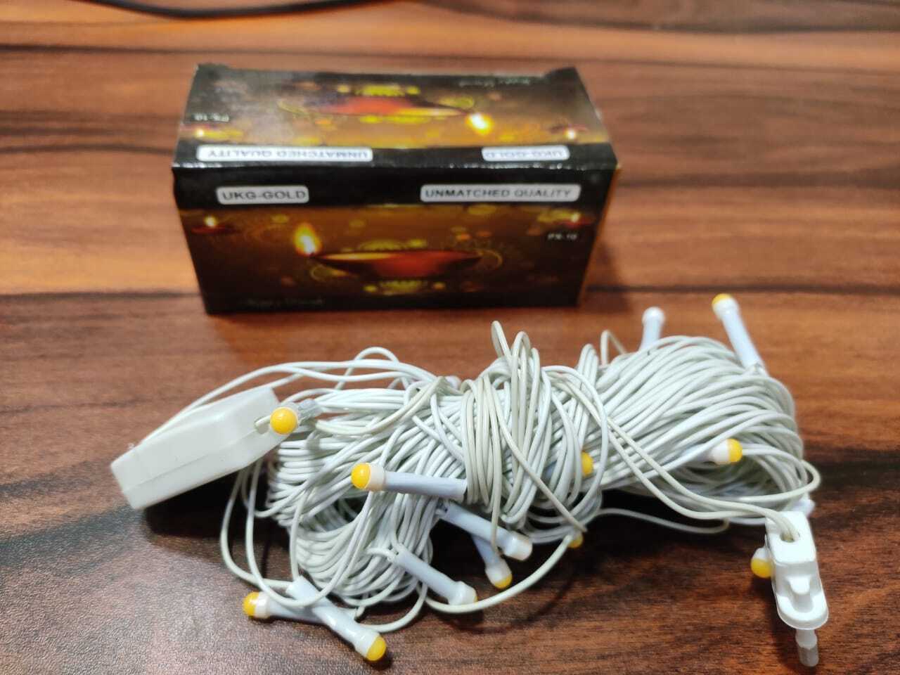 Golden Led String Lights - High-brightness, Easy Plug-in Setup | Waterproof Ip44, Ideal For Parties And Events