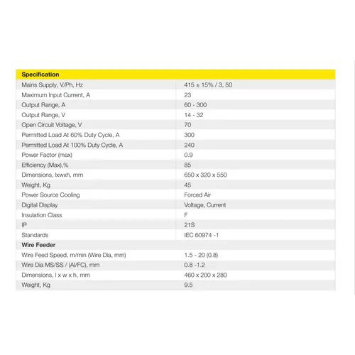 Esab Mig 301i Arc Welding Equipment 60-300a - Dimension (L*w*h): 650 X 320 X 550 Mm Millimeter (Mm)