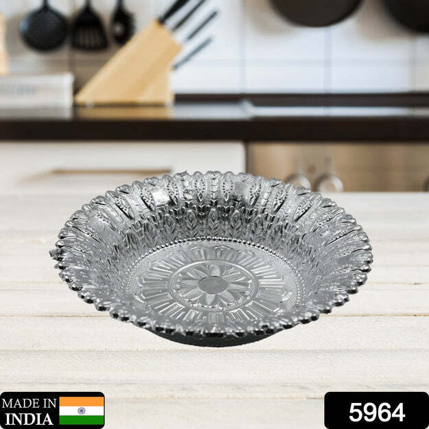 Decorative Mukhwas Serving Tray - 18x18x4 Cm | Stylish Dry Fruits Plate, Trendy Design For Modern Homes, Food Safe And Durable