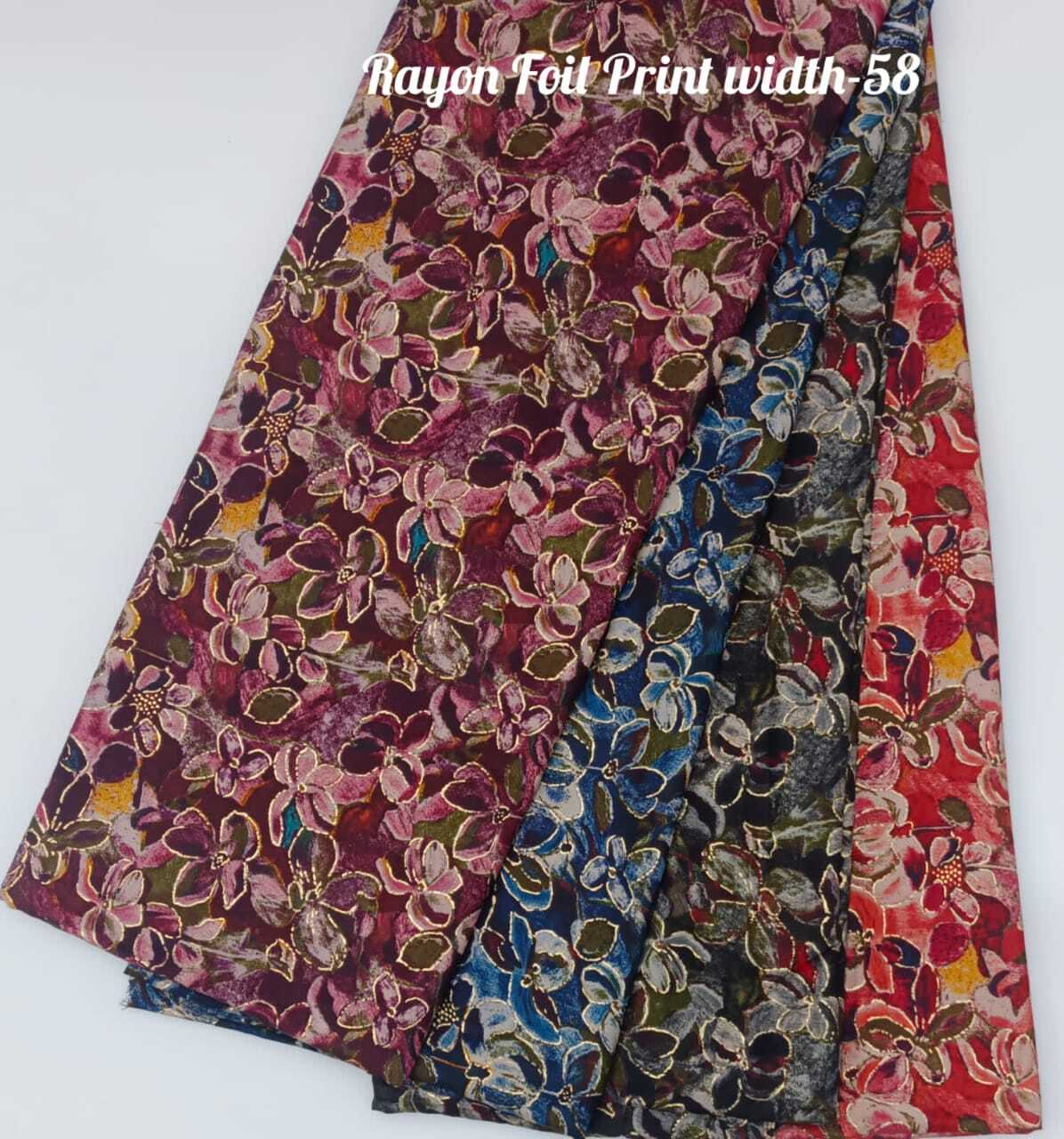 Rayon Foil Print - 58 Inch Width, All Colors Available | Ideal For Women's Indian Wear, Stylish Printed Design
