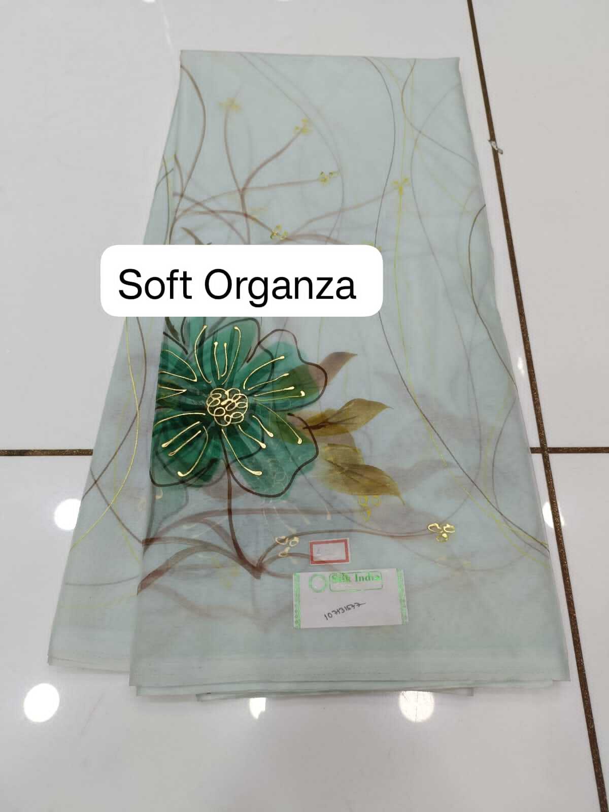 Soft Organza Fabric With Printed Design - 100% Silk, 44 Inches Wide, Available In All Colors Including Red, Smooth & Quick Dry For Party Wear