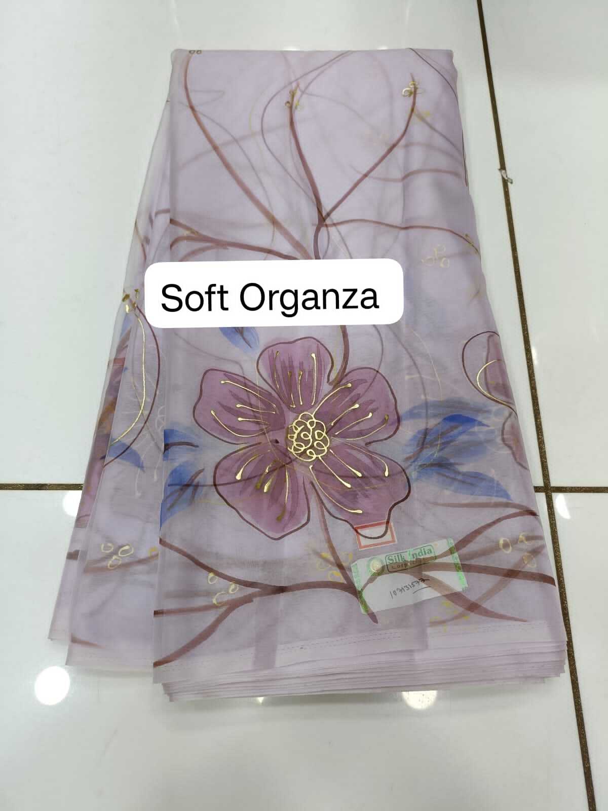 Soft Organza Fabric With Printed Design - 100% Silk, 44 Inches Wide, Available In All Colors Including Red, Smooth & Quick Dry For Party Wear