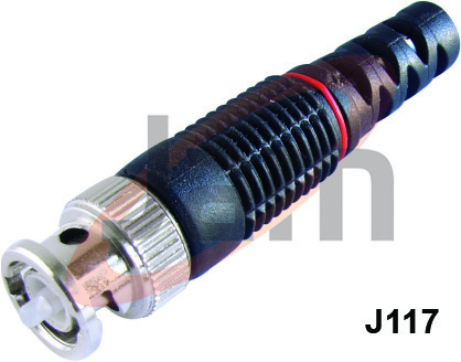 BNC Plug - Brass & Plastic, 10-20 mm Size | 50 Ohm Impedance, Gold Contact Plating, DC-4 GHz Frequency Range for Video/Data Transmission