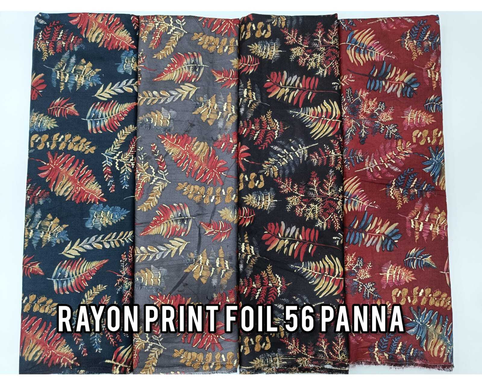 Rayon Print Foil - 56" Width, All Colors Available, Density Suitable For Women's Indian Wear, Printed Pattern, Rayon Foil Material