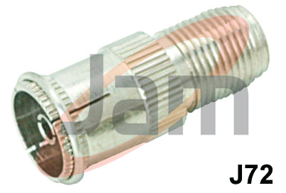 RF Socket F Plug - Brass & Nickel, 1.5" L, 75 Ohms Impedance | DC-3GHz Frequency Range for RF Coaxial Cables and F-Type Sockets