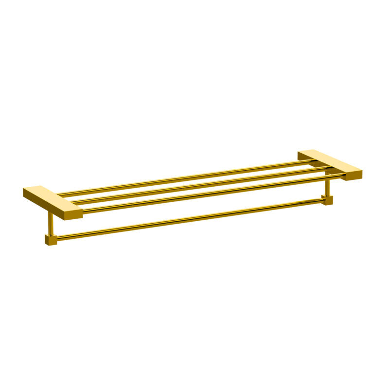Bathroom Towel Rack-rectangular (With Lower Rail) - Color: Silver
