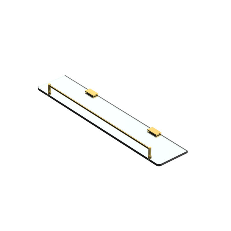 Silver Rg Glass Shelf With Rail-rectangular (Wall Brackets)