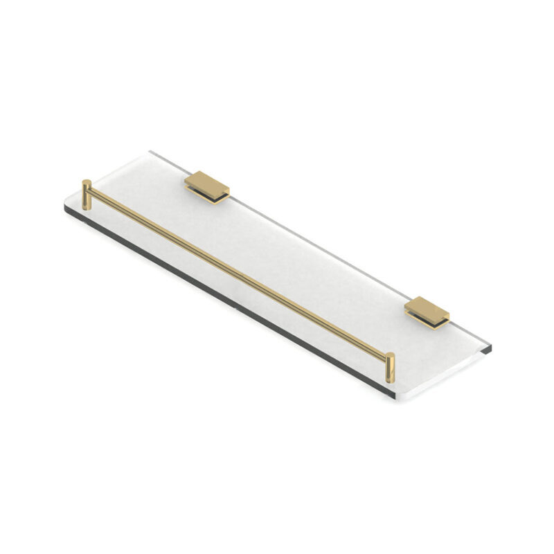 Silver Rg Glass Shelf With Rail-rectangular (Wall Brackets)