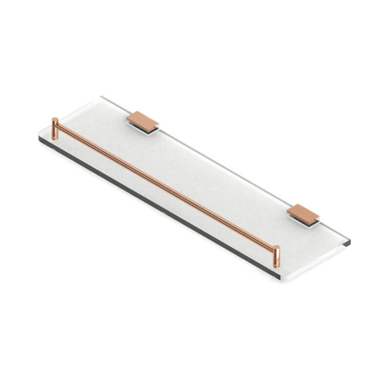 Silver Rg Glass Shelf With Rail-rectangular (Wall Brackets)