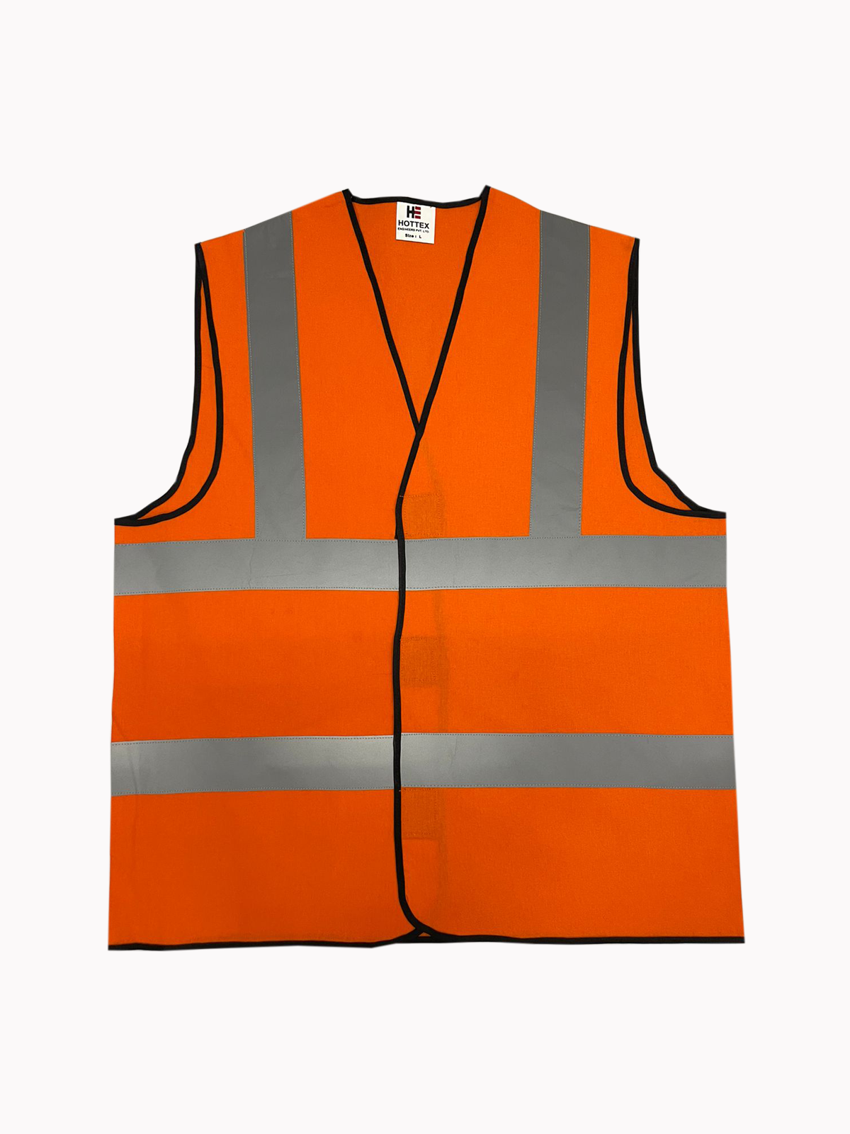 Safety Reflective Jacket - Polyester, L-xl, Red | 3 Reflective Strips, Snap Closure, Lightweight 0.5kg For Road Safety And Traffic Control