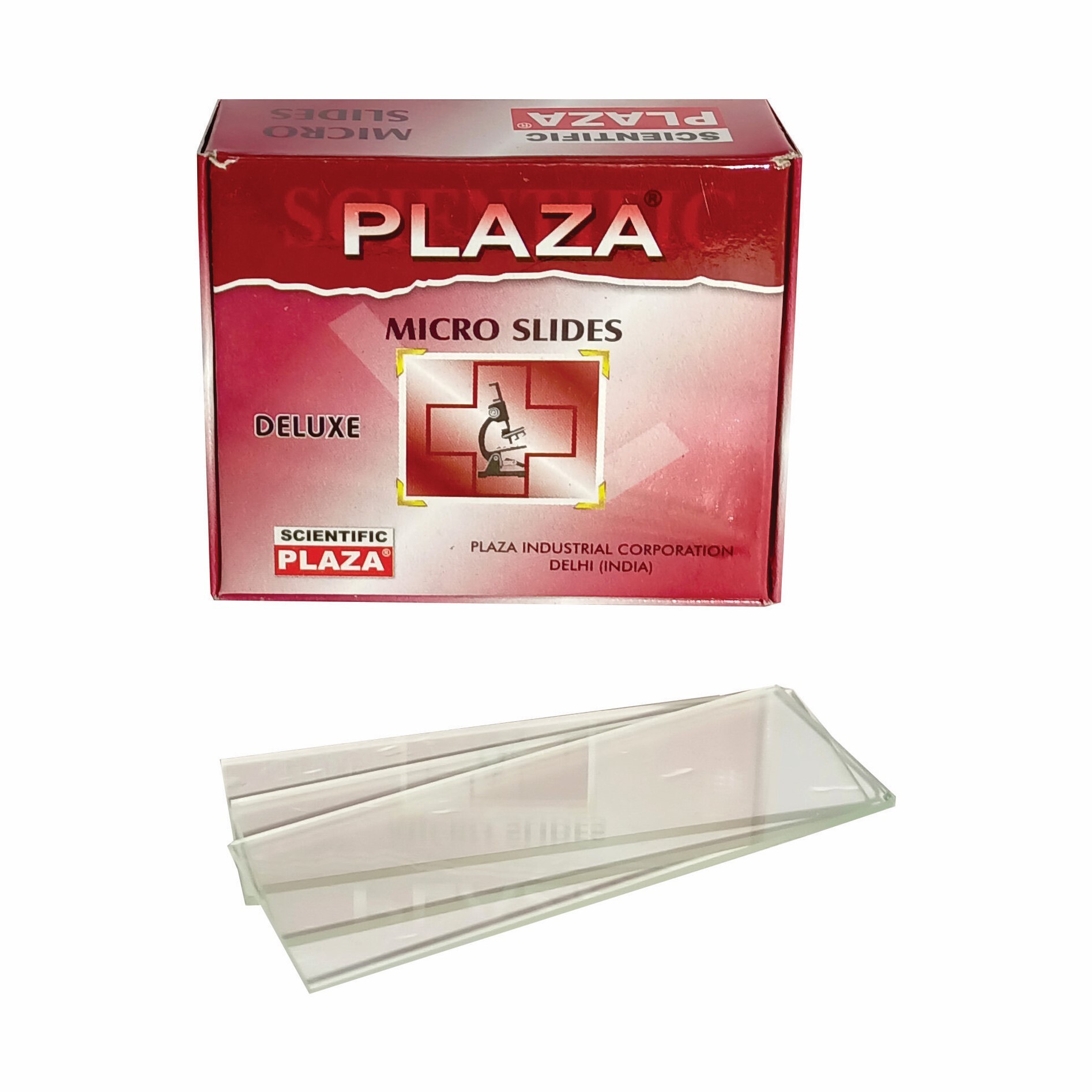 Plaza Deluxe Microscope Slides - Clear Glass, 76x26x1.25mm | Iso 9001:2015 & Ce Certified, Ground Edges, Packed Lint-free