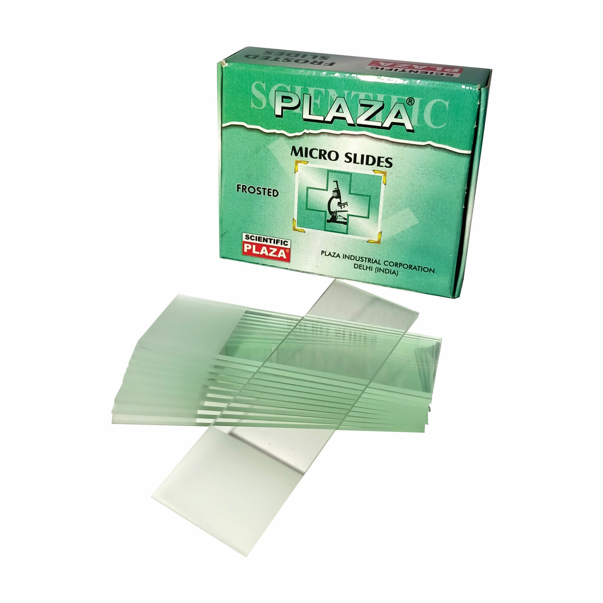 Plaza Frosted Microscopic Slides - Clear Glass, 75mm X 25mm X 1.35mm, Transparent Color | Iso 9001:2015 & Ce Certified, Lint-free Packing