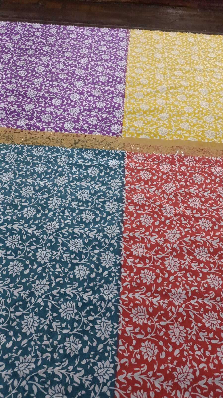 Viscose Print Georgette Fabric - 100% Viscose, 44 Inch Width, Multicolor | Quick Dry, Smooth, Washable, Ideal For Party Wear