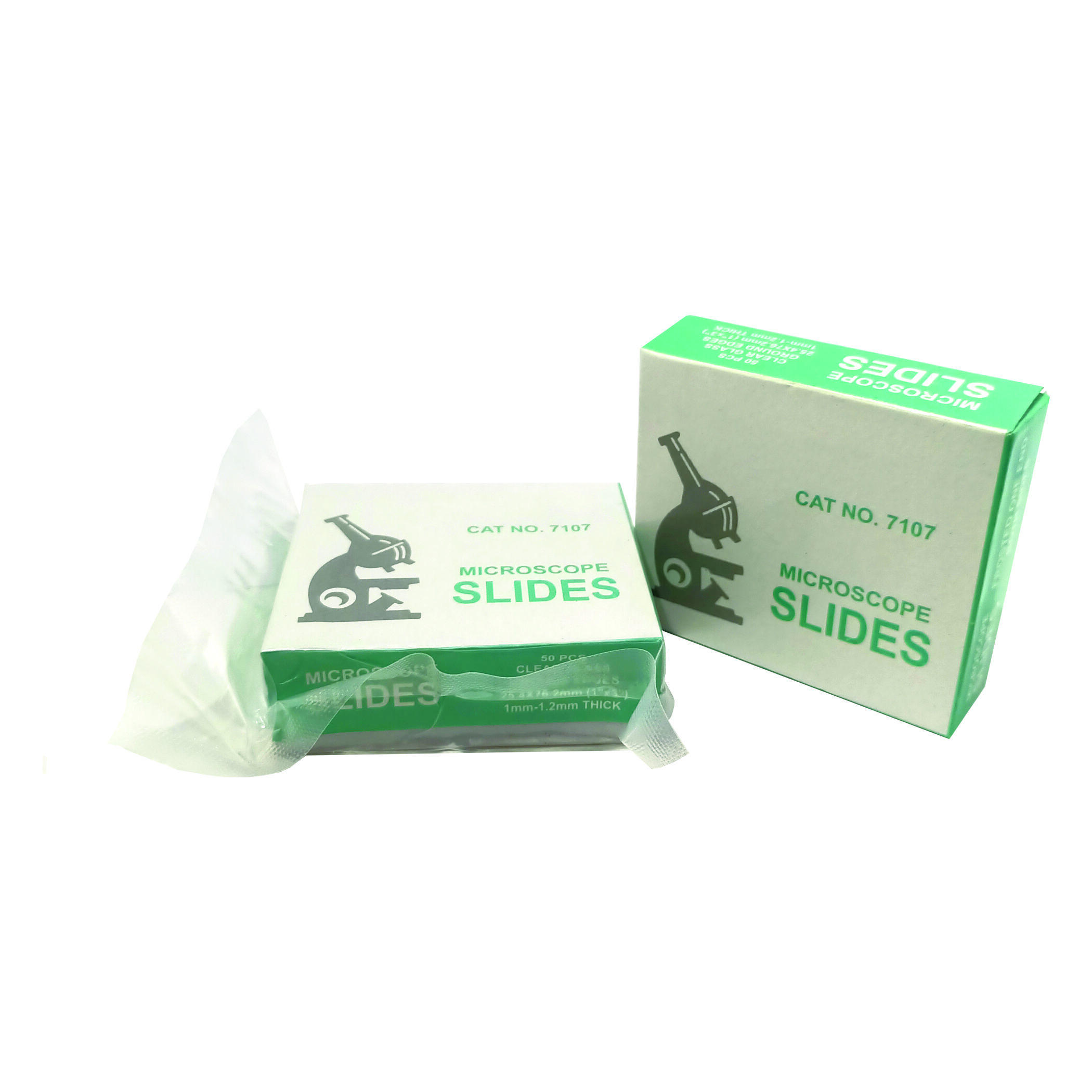 7107 Frosted Slides - Clear Glass, 76.2x25.4mm (1"x3"), Thickness: 1-1.2mm | Ideal For Hospitals, Includes 50 Slides Per Packet, Vacuum Packed At One End