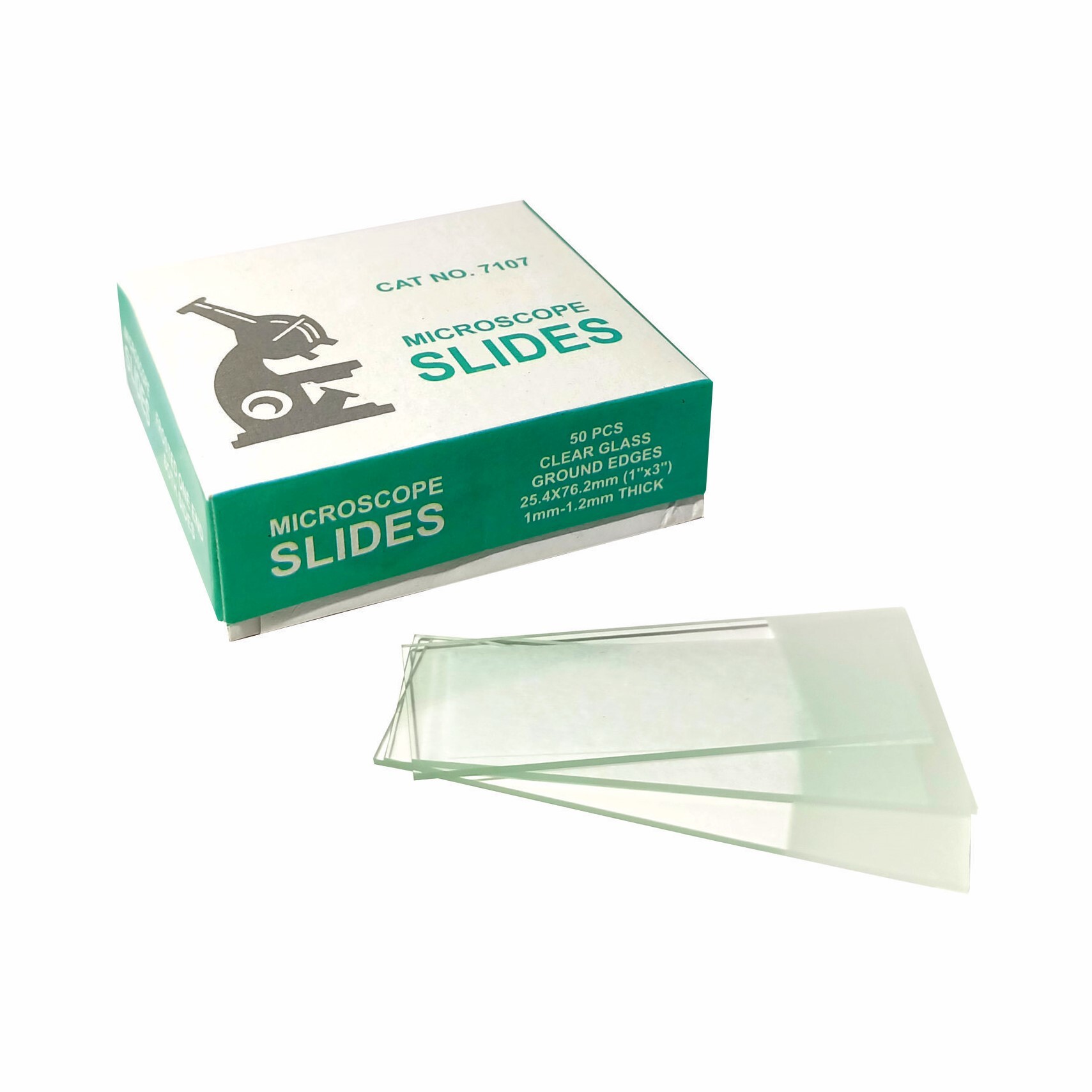 7107 Frosted Slides - Clear Glass, 76.2x25.4mm (1"x3"), Thickness: 1-1.2mm | Ideal For Hospitals, Includes 50 Slides Per Packet, Vacuum Packed At One End