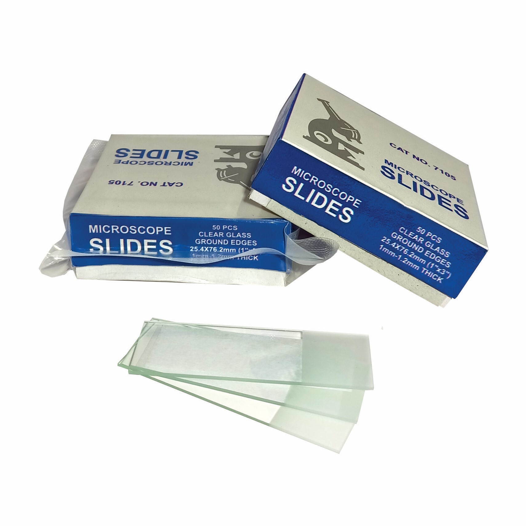 7105 Frosted Slide - Clear Glass, 76.2mm X 25.4mm X 1-1.2mm | Transparent For Hospitals & Laboratories, 50 Slides Per Pack
