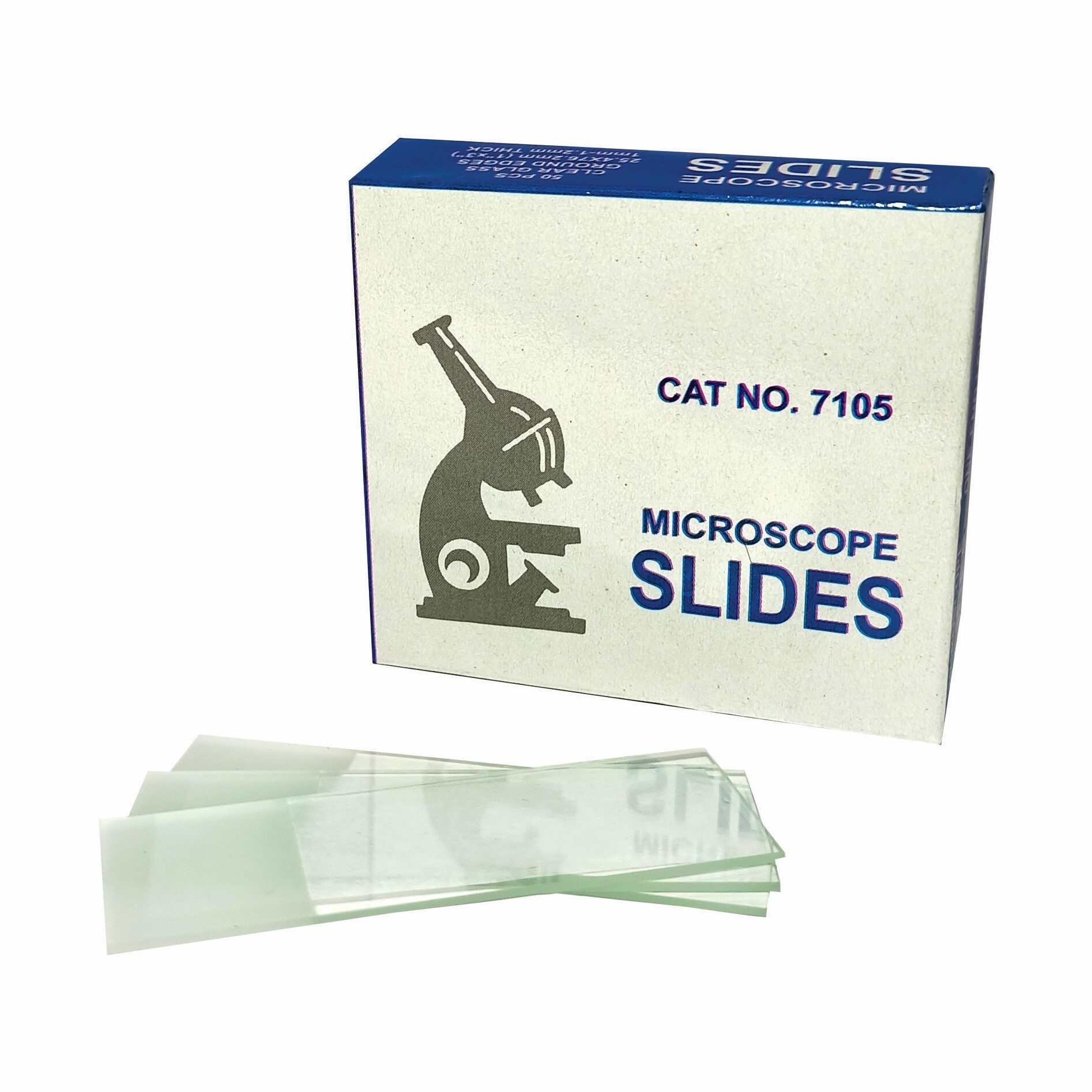 7105 Frosted Slide - Clear Glass, 76.2mm X 25.4mm X 1-1.2mm | Transparent For Hospitals & Laboratories, 50 Slides Per Pack