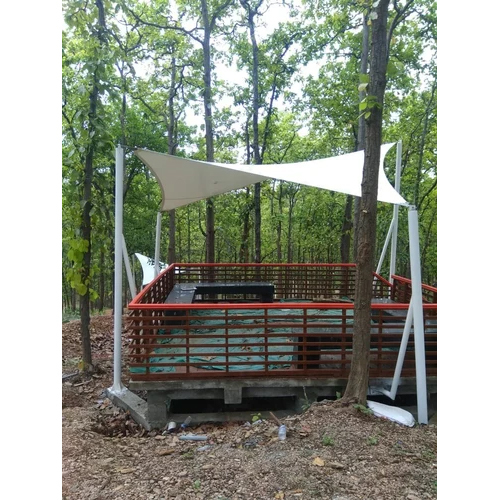 White Hyper Shape Tensile Shed
