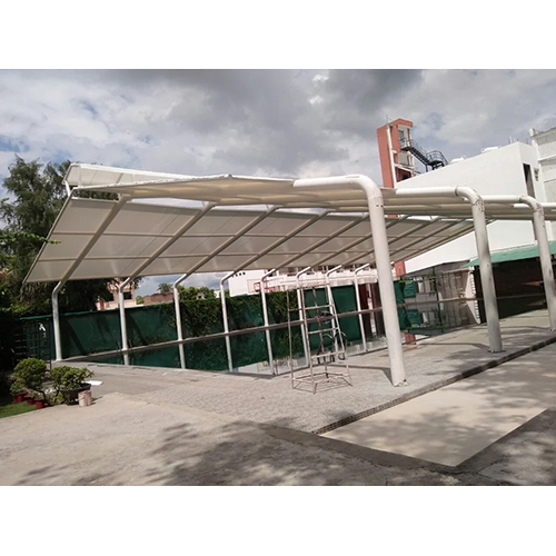 Swimming Pool Tensile Structure - Steel, Custom Dimension (L*W*H), White Color | Long Life, Multiple Wall Panel Thickness Options for Hotels & Restaurants