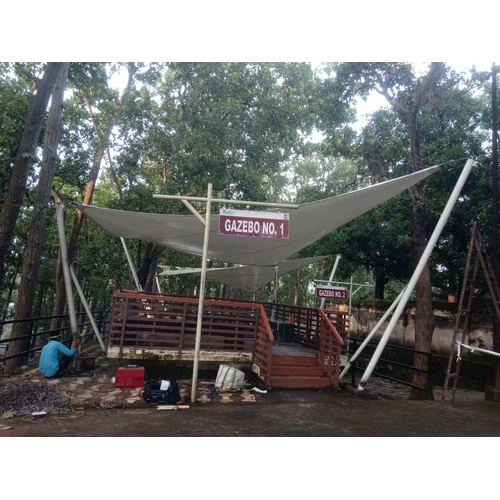 White Hyper Shape Tensile Shed