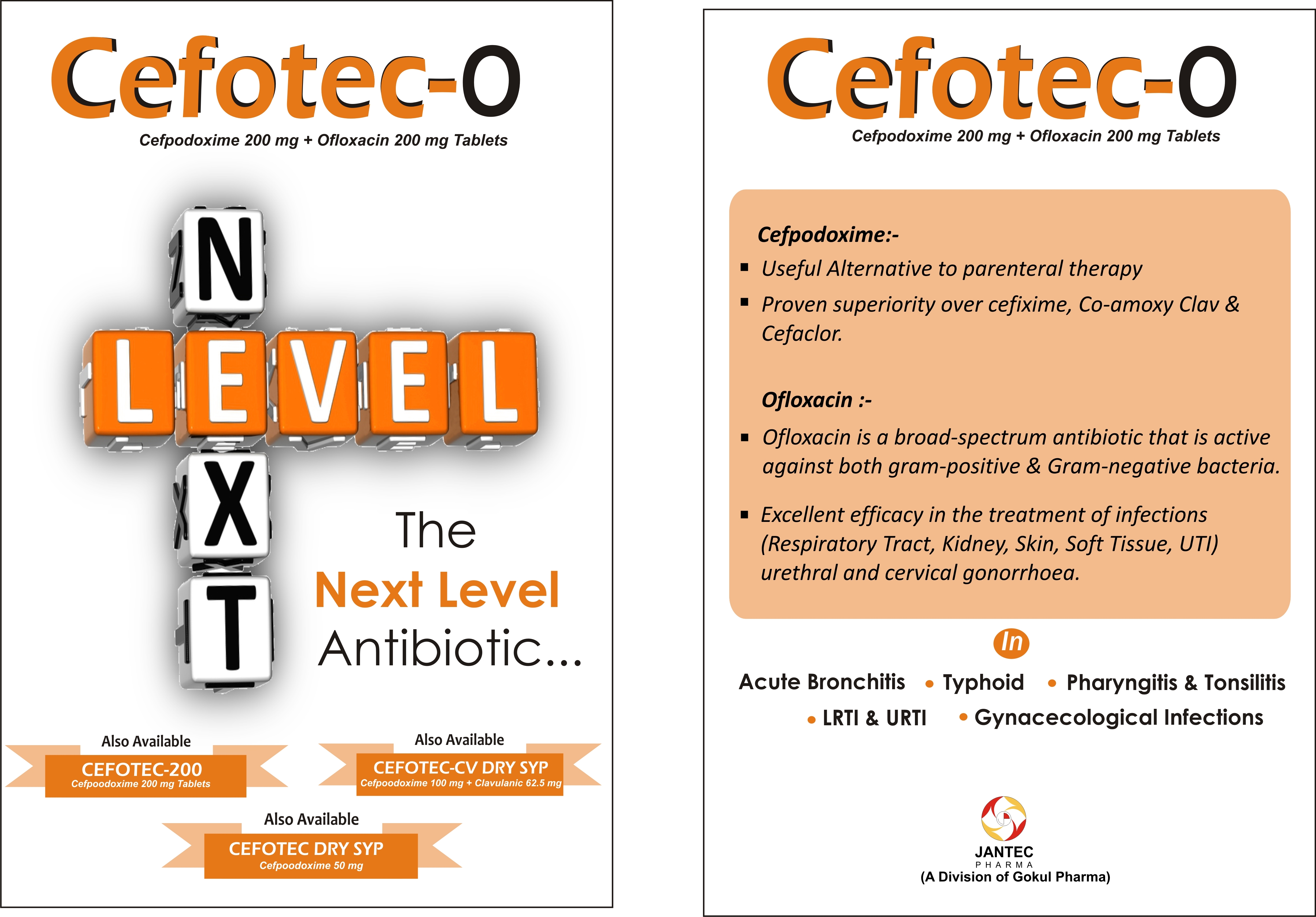 Cefpodoxime + Ofloxacin - 200 Mg Each | Broad-spectrum Antibiotic Tablets For Treating Pneumonia, Sinusitis, Bladder Infections, And Ear Infections