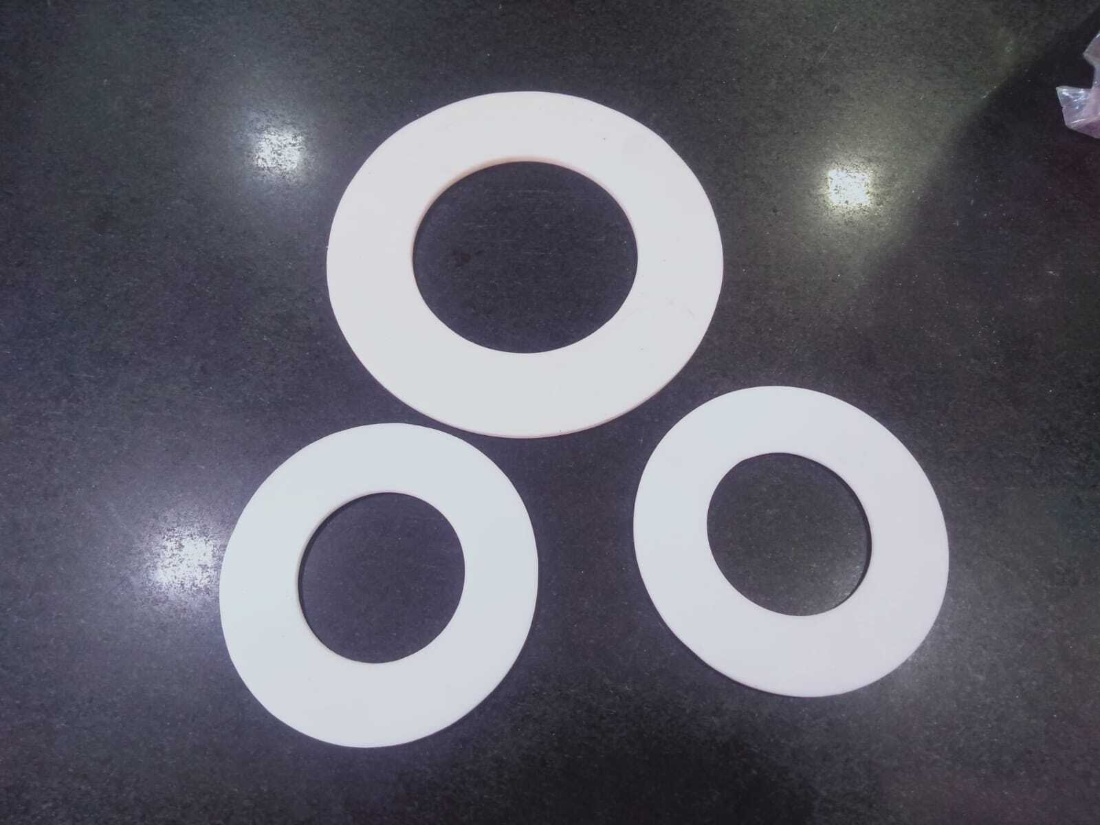 Silicone Rubber Flange Gasket - Food Grade & Pharma Industrial Usage | Color Options: White, Red, Black, Transparent, Size Customizable