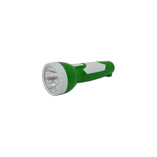 EN-568 Rechargeable LED Torch - Plastic Body, Lightweight Design, White Light Up to 4999 mAh Battery Capacity, Efficient Indoor/Outdoor Use, Easy On/Off Slide Switch
