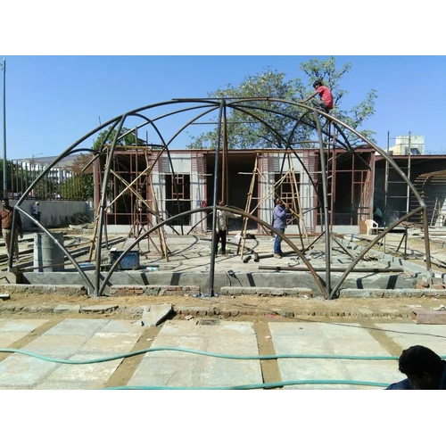 Umbrella Tensile Structure - Mild Steel, Modular Design, Waterproof, White Color | Long Life Span, Use In Hotels/restaurants And Plants