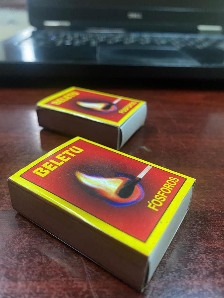 Beletu Match Box - Cardboard Material, 50x35x14mm Size, Brown Head Color | Premium Quality 40mm Indian Splints For Reliable Fire Lighting