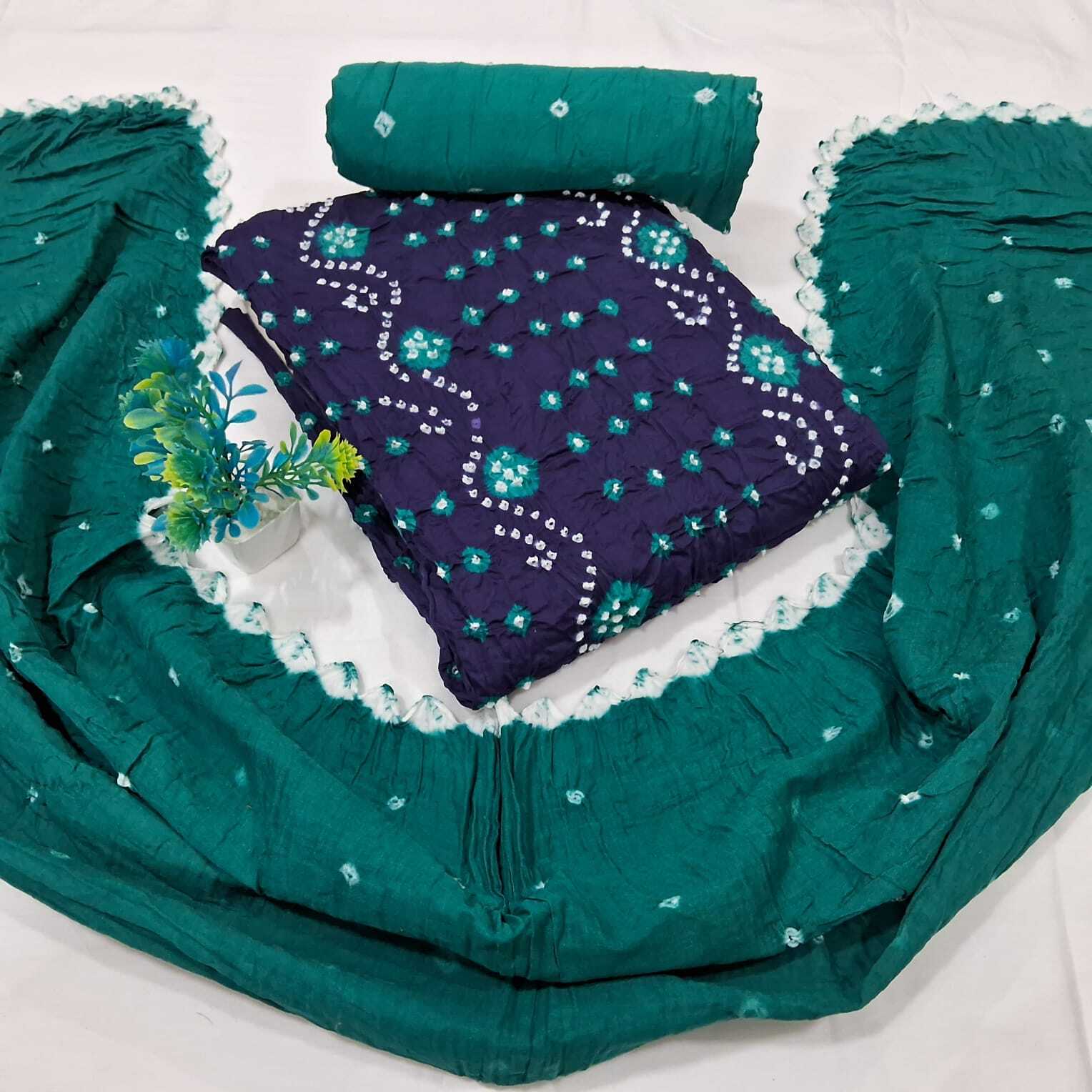 Cotton Bandhani Dress Materials