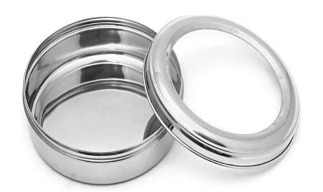 Ss Apple Storage Box - Stainless Steel, Divided 3-tier Design | Leak-proof Bento Box For Adults And Kids, Ideal For Office And School Lunches